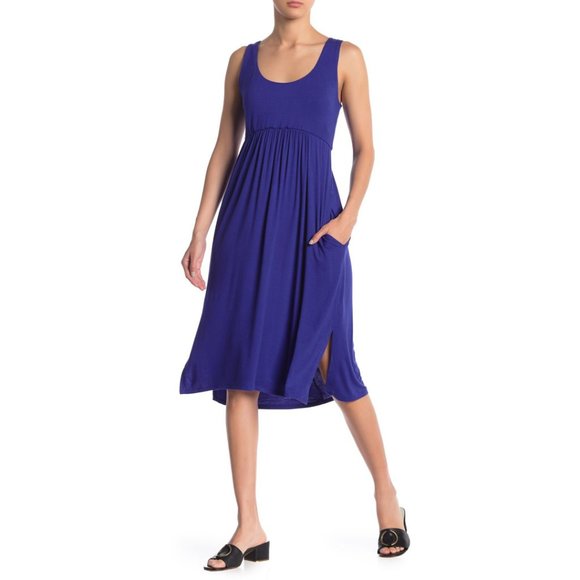 Superfoxx Blue Knit Tank Knee Length Dress - LP - Picture 1 of 6
